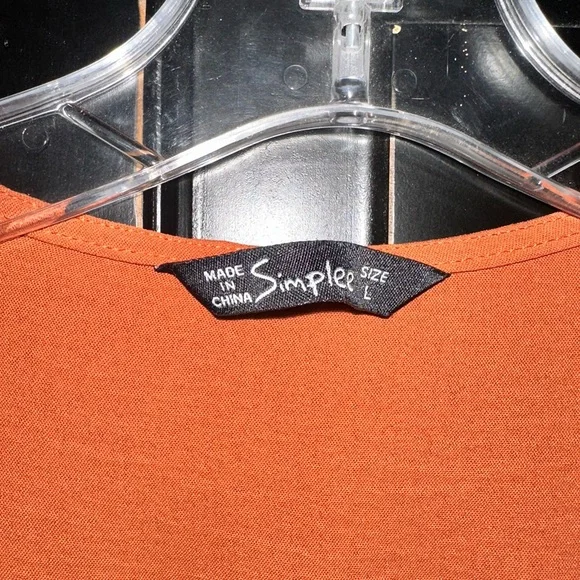 Orange Wrap v-neck ruffle dress with Bishop Sleeves - Picture 2 of 3